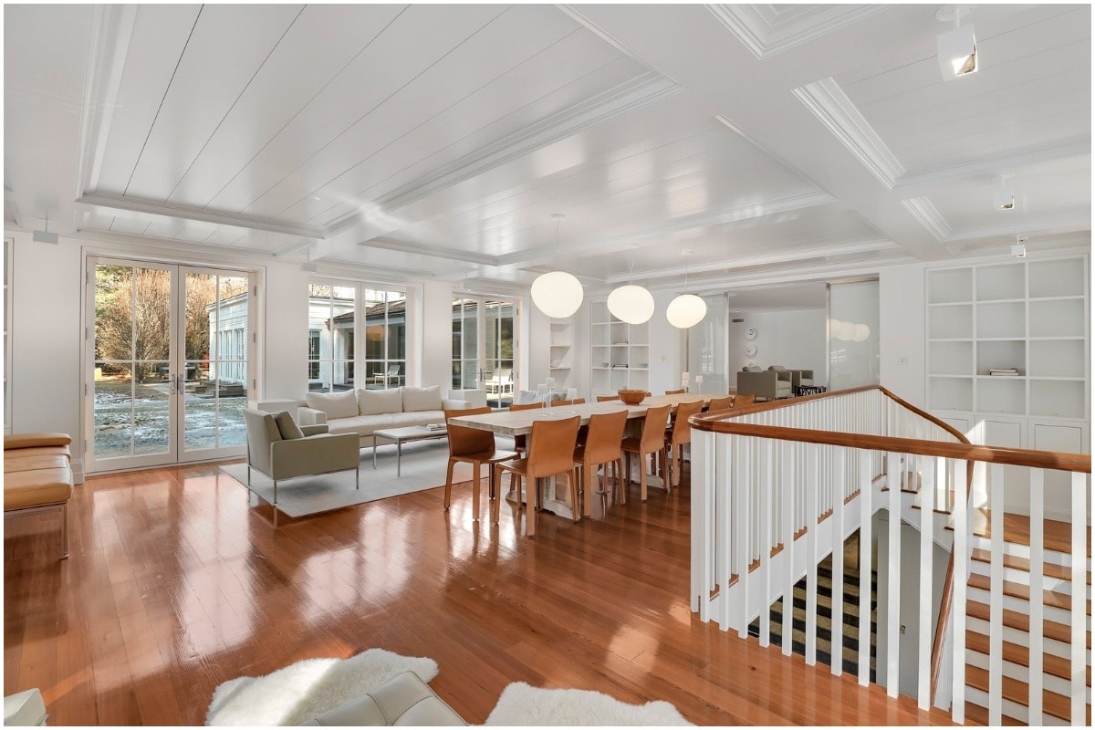 traditional modern staircase living room wood floors
