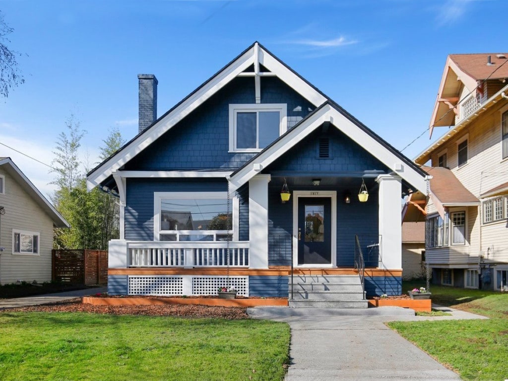 learn how to make an offer on a house such as with this cute blue craftsman style home