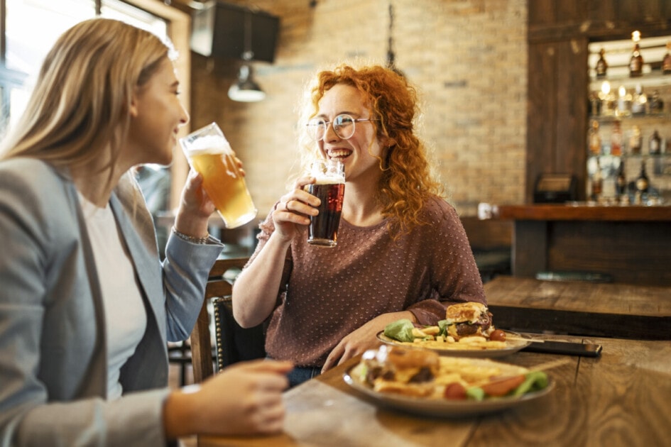Friends having a beer