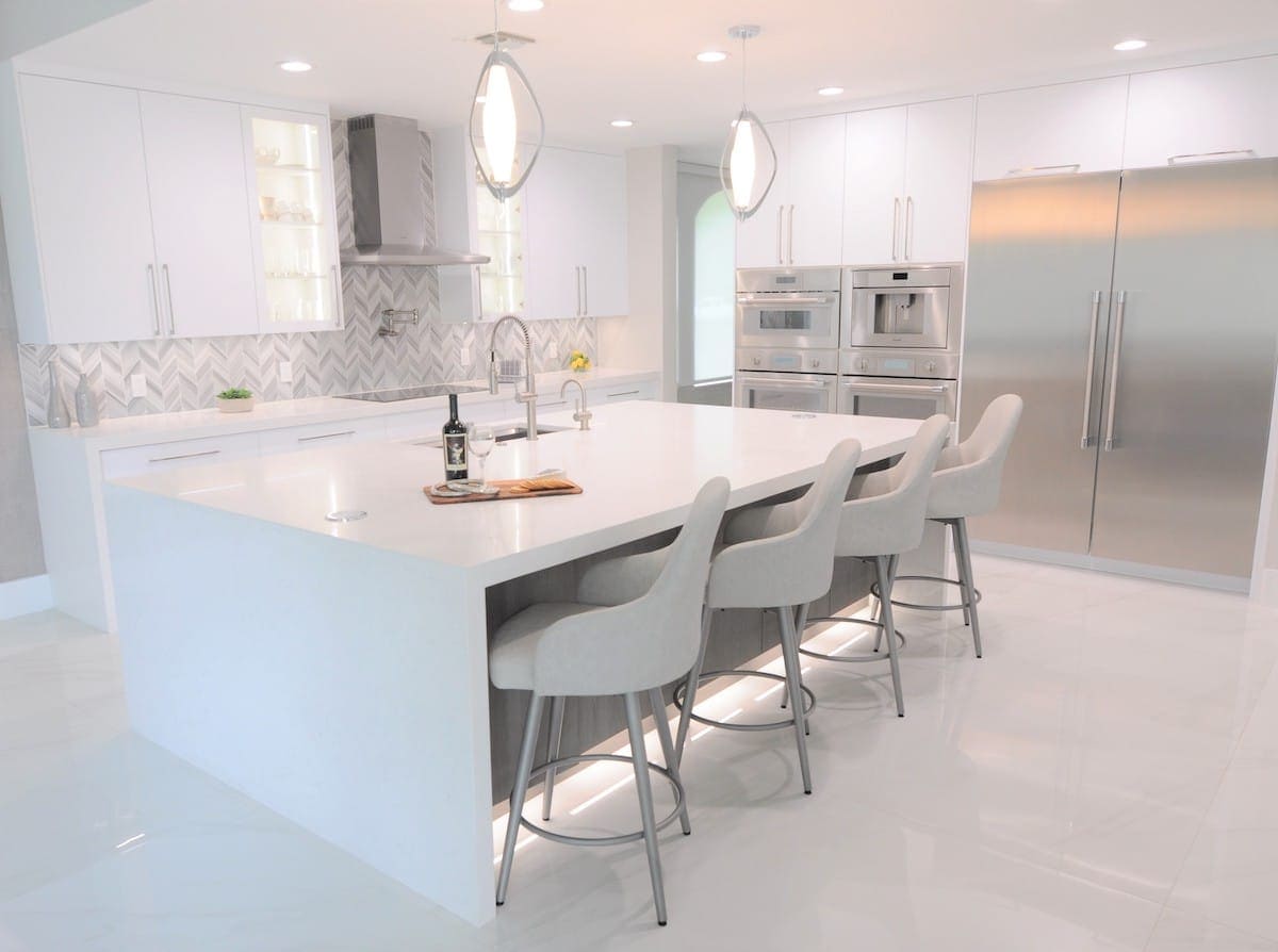 Modern kitchen with LED lighting
