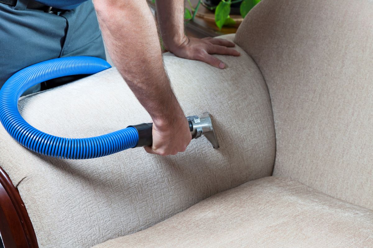 steam cleaning a couch