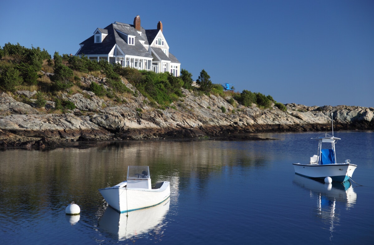 home in newport rhode island on a cliff