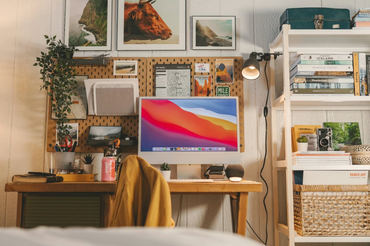 View of a desk setup - content creation room ideas