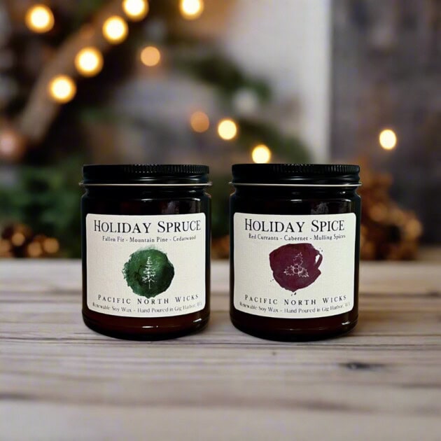 Two holiday scented candles