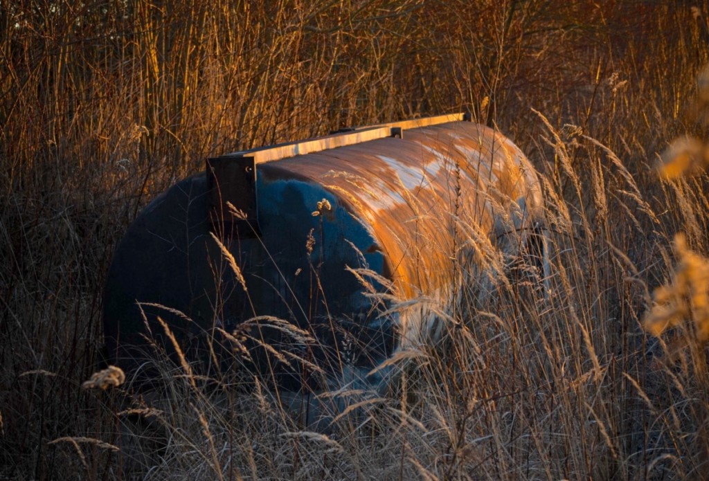 old rusted oil tank