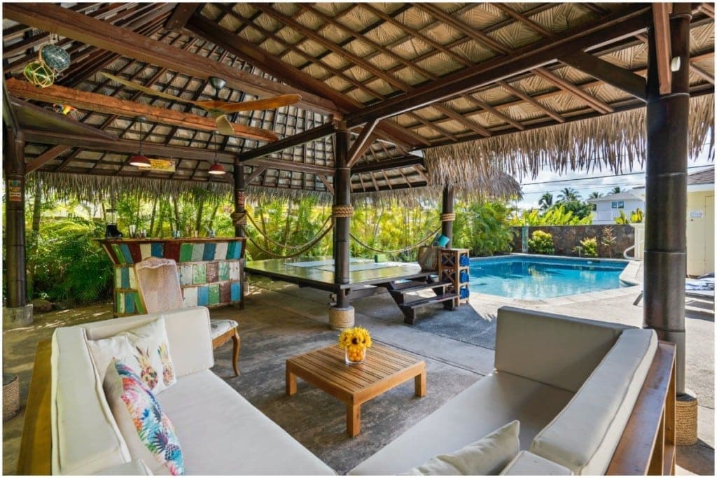 outdoor space pool and bar
