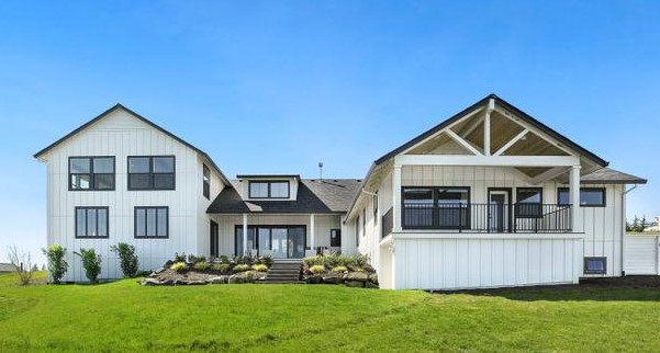 White modern farm house