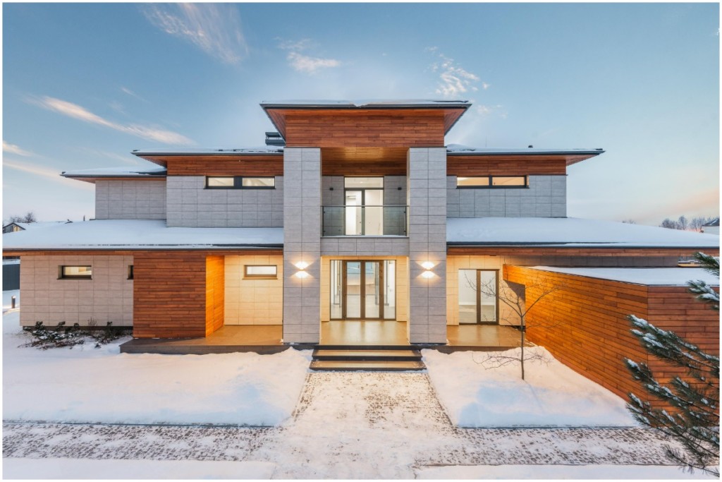 home energy audit of a house during the winter